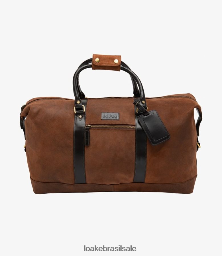 bolsa de fim de semana da cornualhacamurça encerada marrom J8F66V223 Loake couro