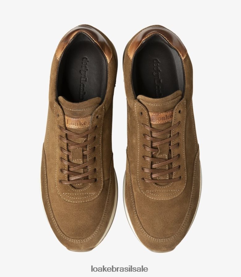 corrimãocamurça bege J8F66V40 Loake tênis e tênis