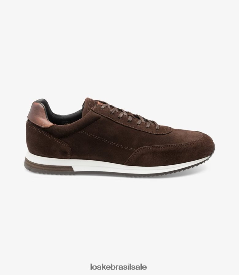 corrimãocamurça marrom escuro J8F66V43 Loake tênis e tênis