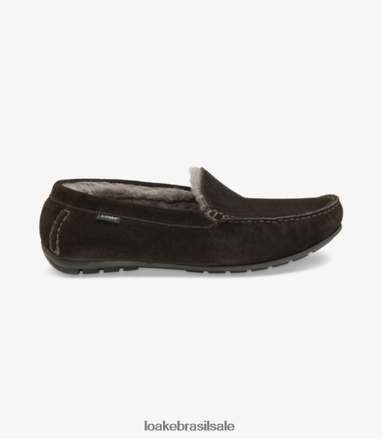 chinelos de guardacamurça marrom escuro J8F66V202 Loake sapato